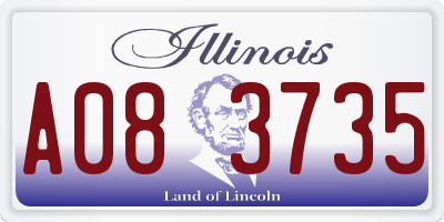 IL license plate A083735