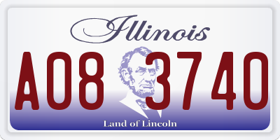 IL license plate A083740