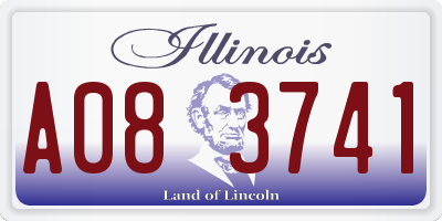 IL license plate A083741