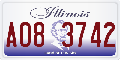 IL license plate A083742