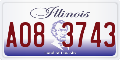IL license plate A083743