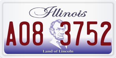 IL license plate A083752