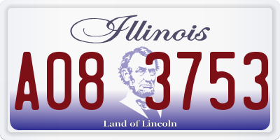 IL license plate A083753
