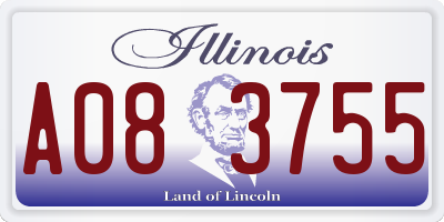 IL license plate A083755