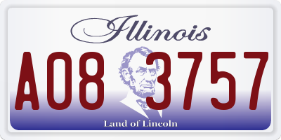 IL license plate A083757