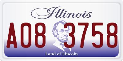 IL license plate A083758
