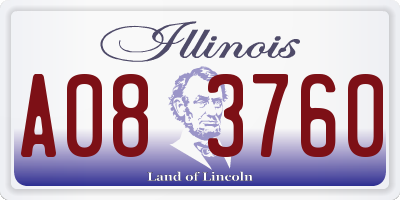IL license plate A083760