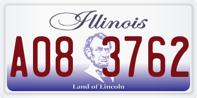 IL license plate A083762