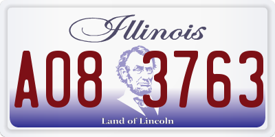 IL license plate A083763