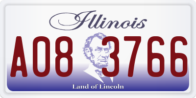 IL license plate A083766