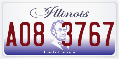 IL license plate A083767