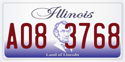 IL license plate A083768