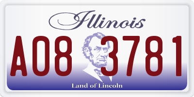 IL license plate A083781
