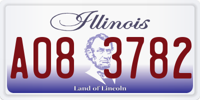 IL license plate A083782