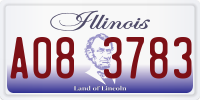 IL license plate A083783