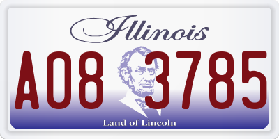 IL license plate A083785