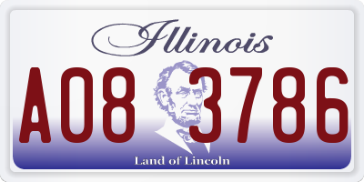 IL license plate A083786