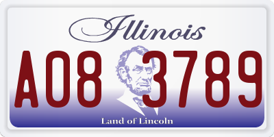 IL license plate A083789