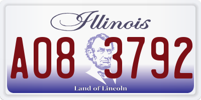 IL license plate A083792