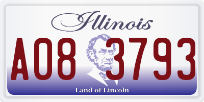 IL license plate A083793