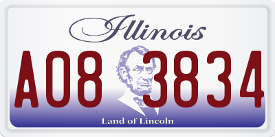 IL license plate A083834