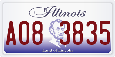 IL license plate A083835