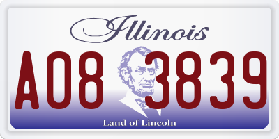 IL license plate A083839