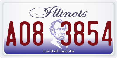 IL license plate A083854