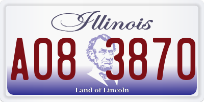IL license plate A083870