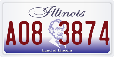 IL license plate A083874