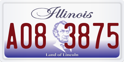 IL license plate A083875