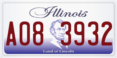 IL license plate A083932