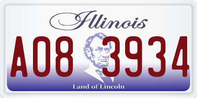 IL license plate A083934