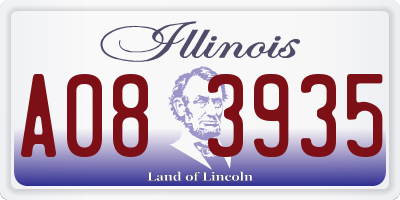 IL license plate A083935