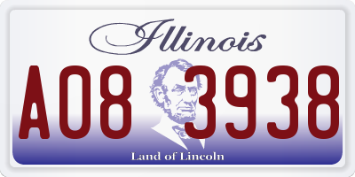 IL license plate A083938