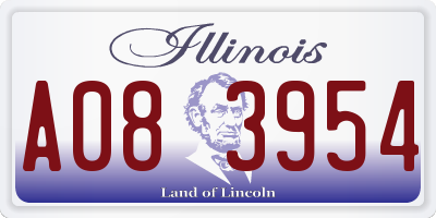 IL license plate A083954