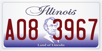 IL license plate A083967