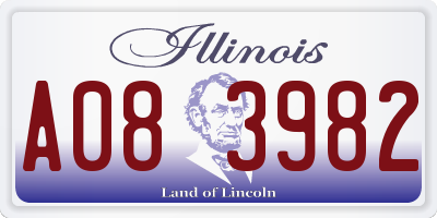 IL license plate A083982