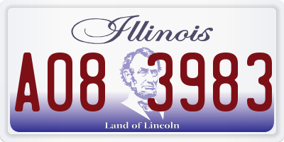 IL license plate A083983