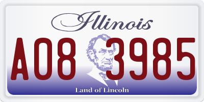 IL license plate A083985