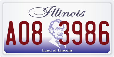 IL license plate A083986