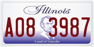 IL license plate A083987