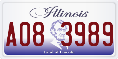 IL license plate A083989