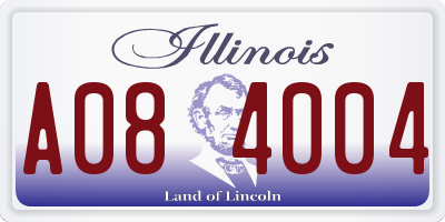 IL license plate A084004