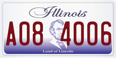 IL license plate A084006
