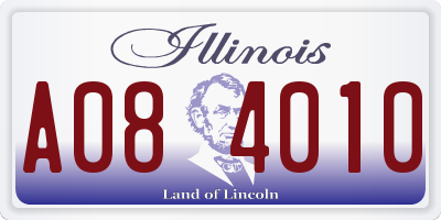 IL license plate A084010