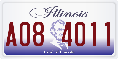 IL license plate A084011