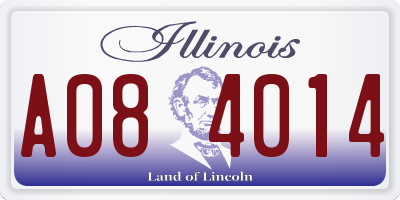 IL license plate A084014