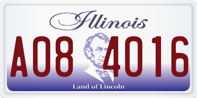 IL license plate A084016