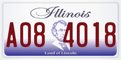 IL license plate A084018